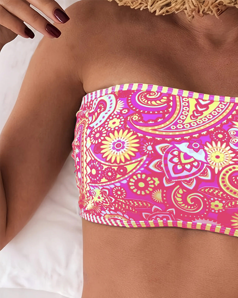 Badpak Twee-delig Etnische Stijl Gedrukt