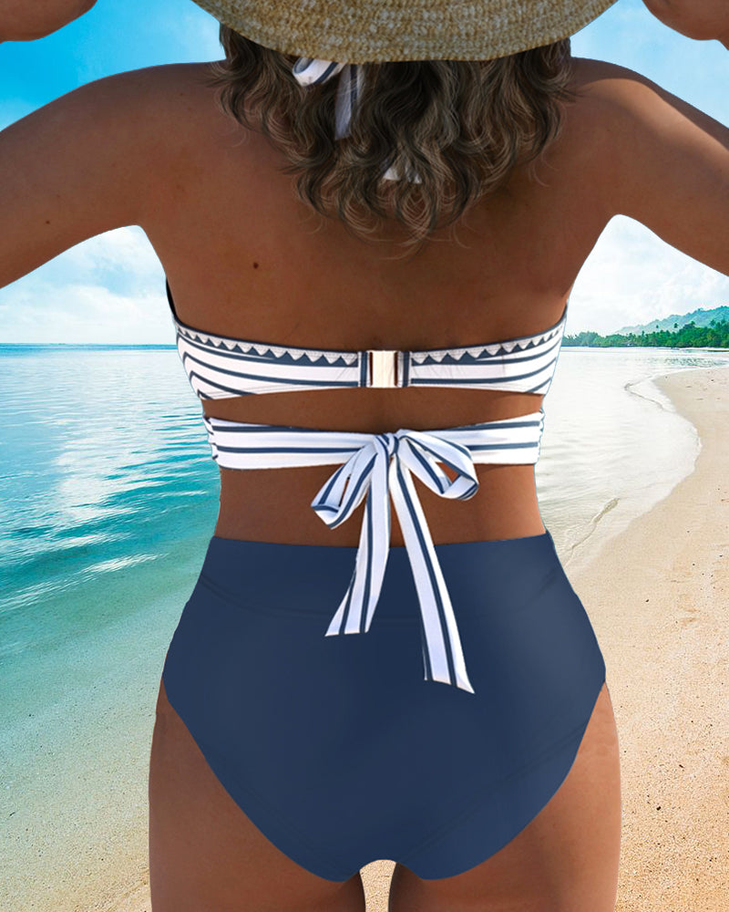 Bikini Sexy Gestreept Halternek