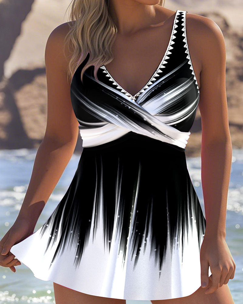 Badjurk Een-delig Gradient Contrastprint