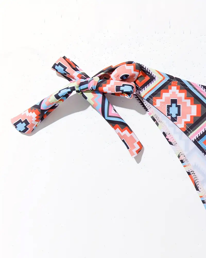 Twee-Delig Bikiniset Met Geometrisch-Patroon