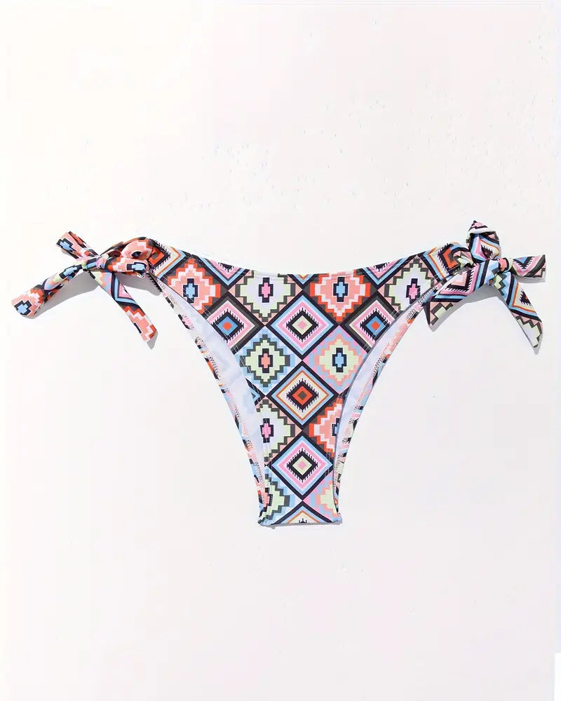 Twee-Delig Bikiniset Met Geometrisch-Patroon