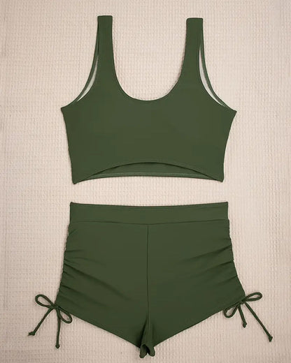 Bikini Set Twee Delen Effen Boxer Touwsluiting