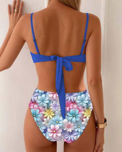 Zwempak Sexy Gedrukte BH Contrast