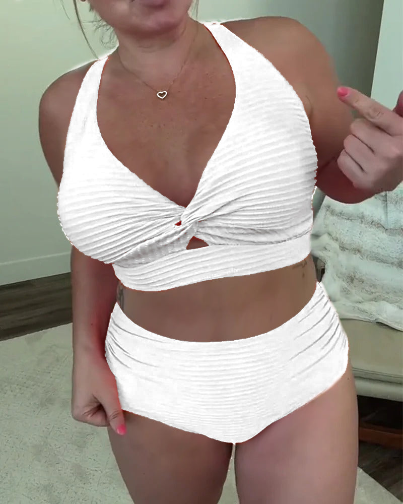 Bikinibroekje in effen kleur, casual, driehoekig