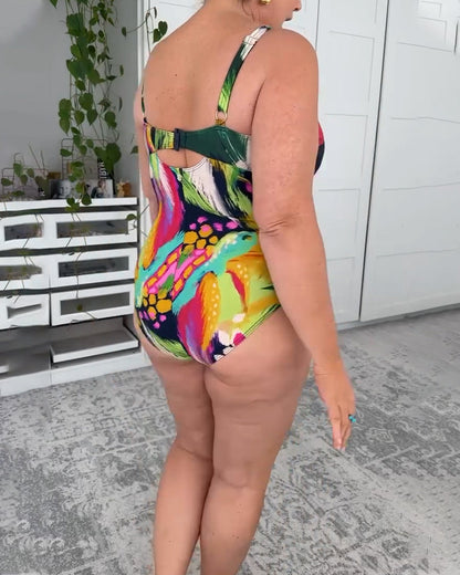 Badpak Eendelig Bladerenprint