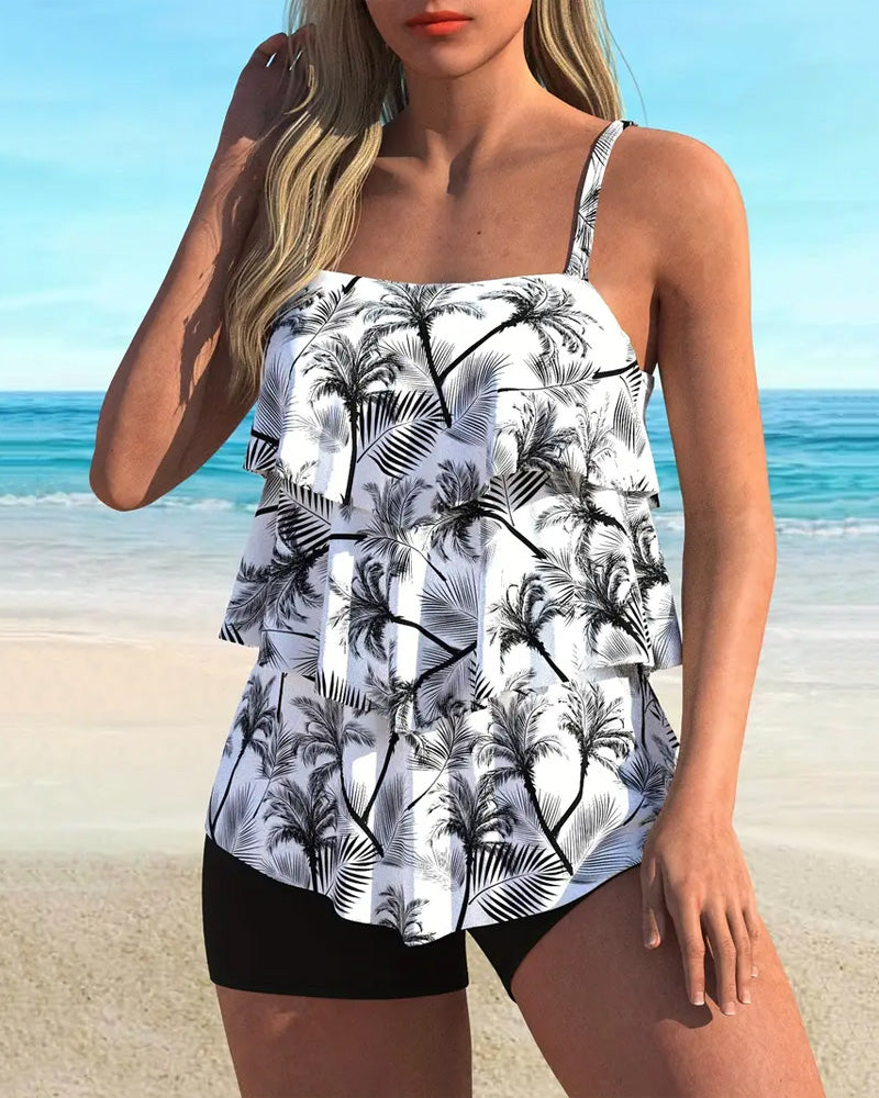 Tankini Modieus Bandjes Print Tweedelig