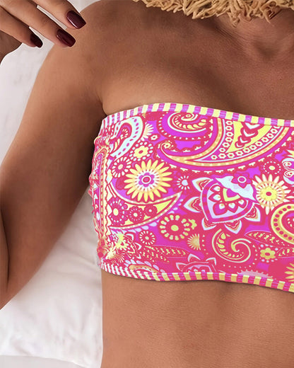 Badpak Twee-delig Etnische Stijl Gedrukt