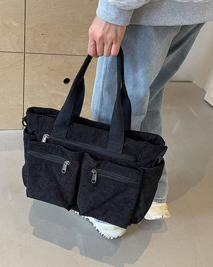 Effen kleur corduroy tas