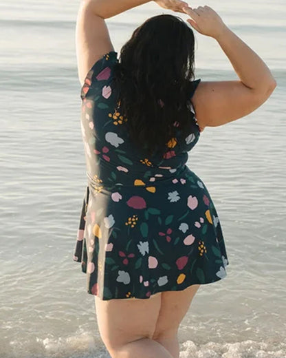 Badpak uit één stuk met ingebouwde beha