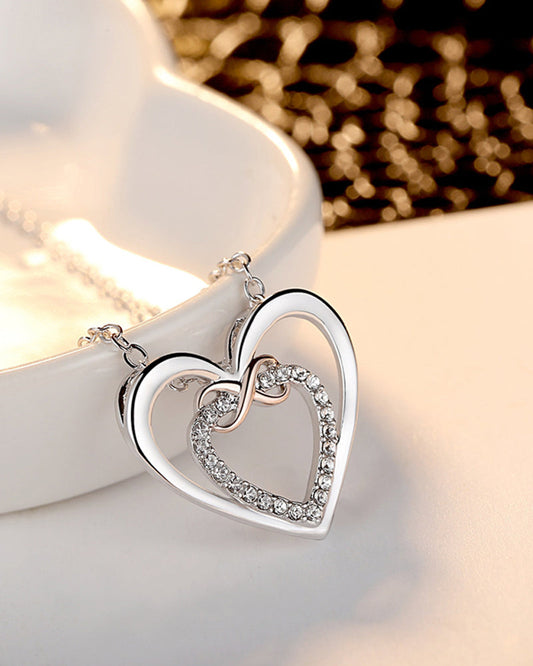 Twee harten Infinity ketting