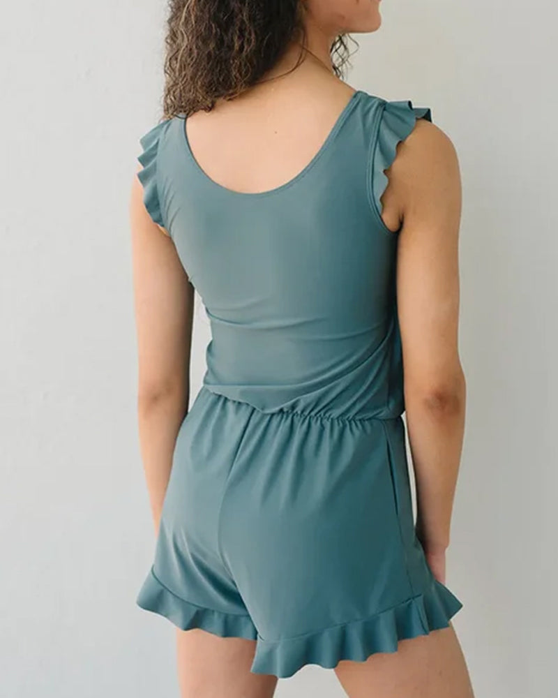 Badpak uit één stuk met ingebouwde beha