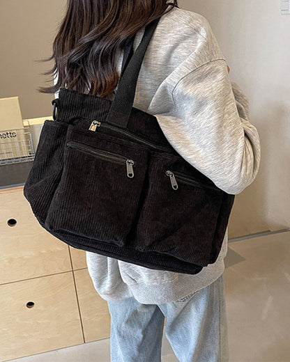 Effen kleur corduroy tas