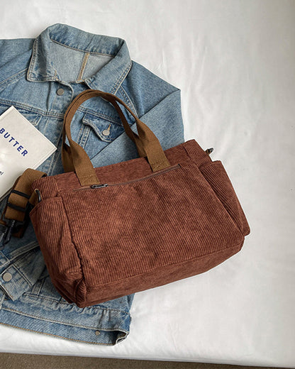 Effen kleur corduroy tas
