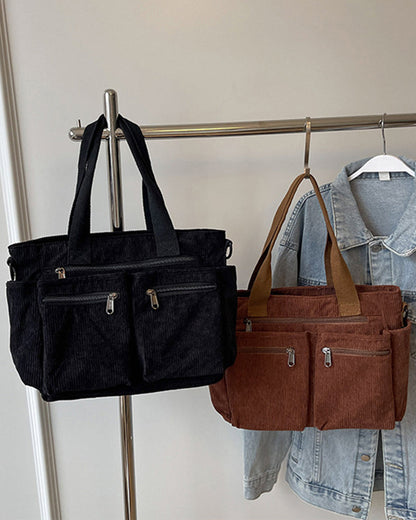 Effen kleur corduroy tas