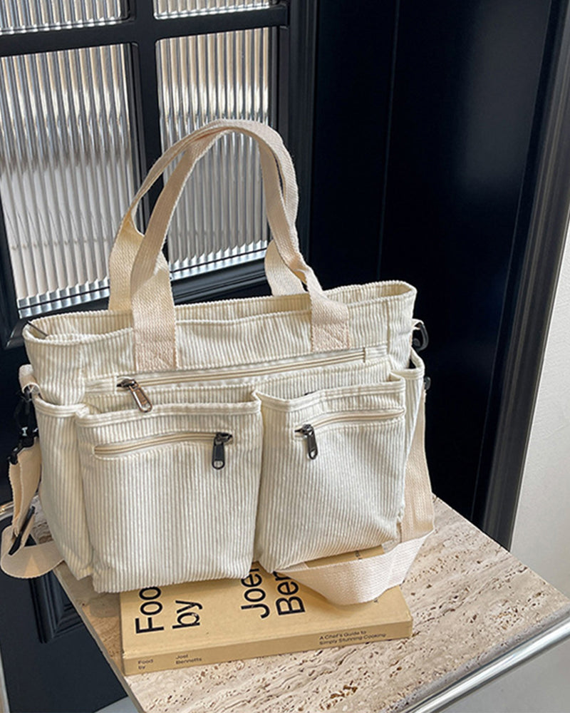 Effen kleur corduroy tas