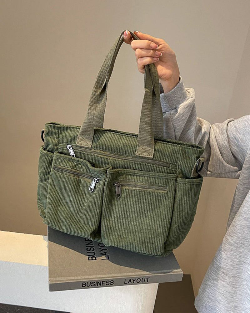 Effen kleur corduroy tas
