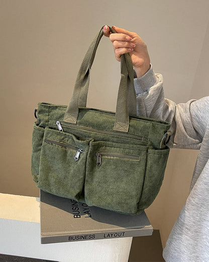 Effen kleur corduroy tas