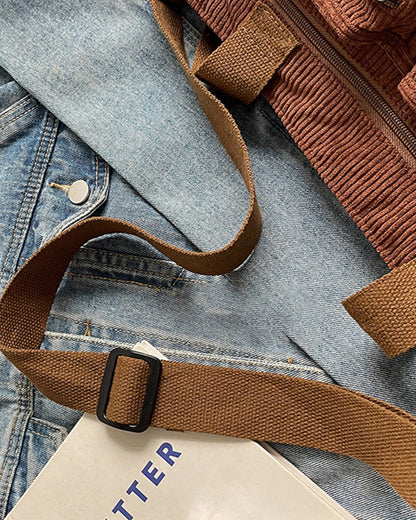 Effen kleur corduroy tas