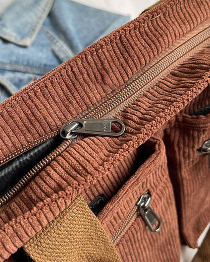 Effen kleur corduroy tas