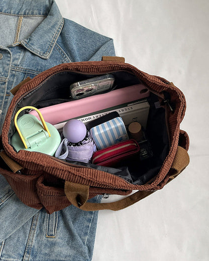 Effen kleur corduroy tas