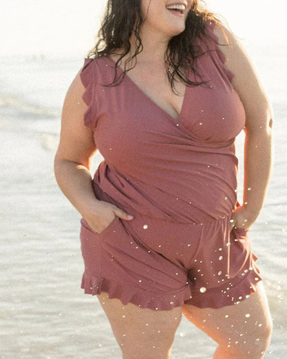 Badpak uit één stuk met ingebouwde beha