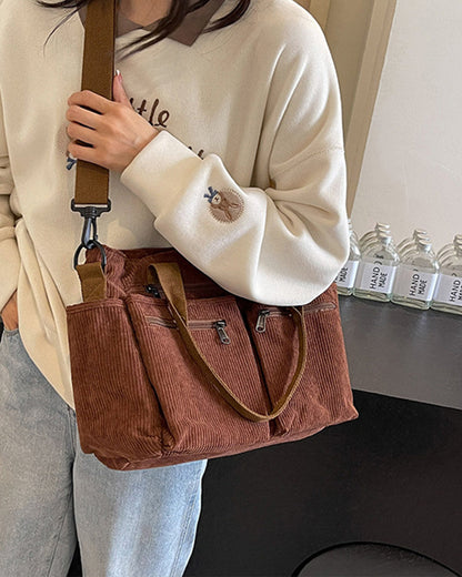 Effen kleur corduroy tas