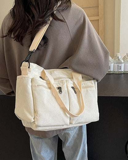 Effen kleur corduroy tas