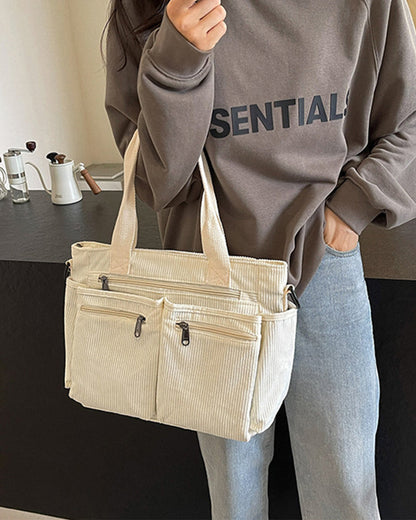 Effen kleur corduroy tas