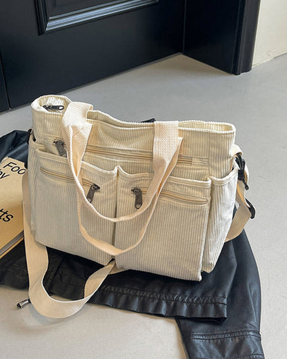 Effen kleur corduroy tas