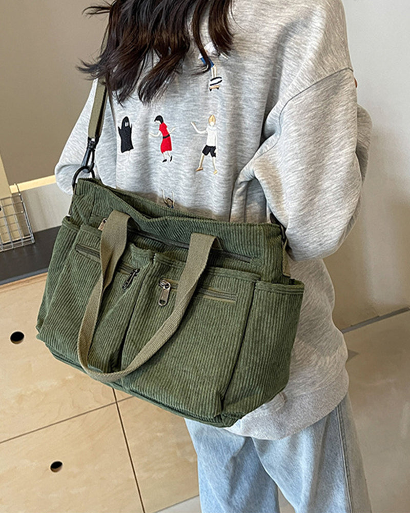 Effen kleur corduroy tas