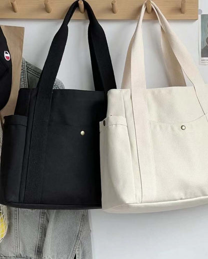 Grote canvas tas met dubbele handgrepen