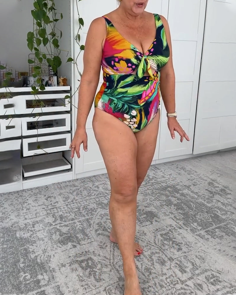 Badpak Eendelig Bladerenprint