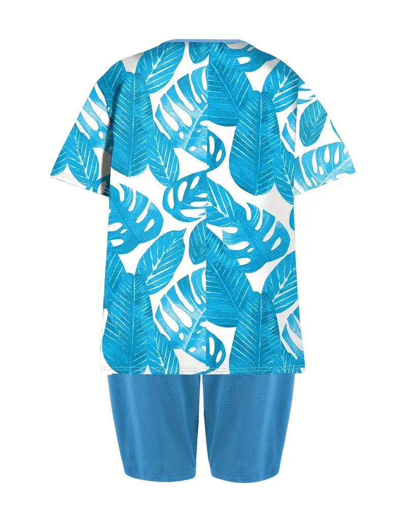 Tankini Ronde Hals Korte Mouw Bedrukt