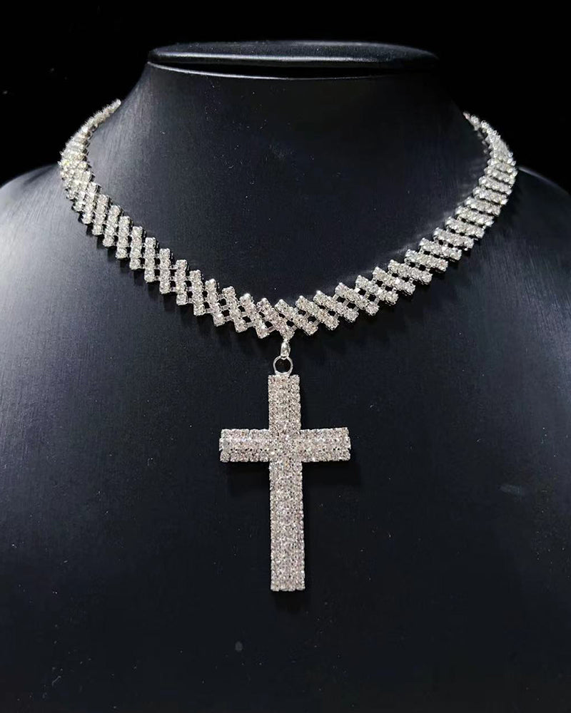 Kruis sprankelende diamanten hanger