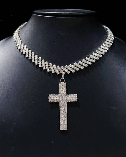 Kruis sprankelende diamanten hanger