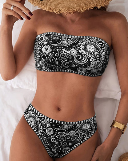 Badpak Twee-delig Etnische Stijl Gedrukt