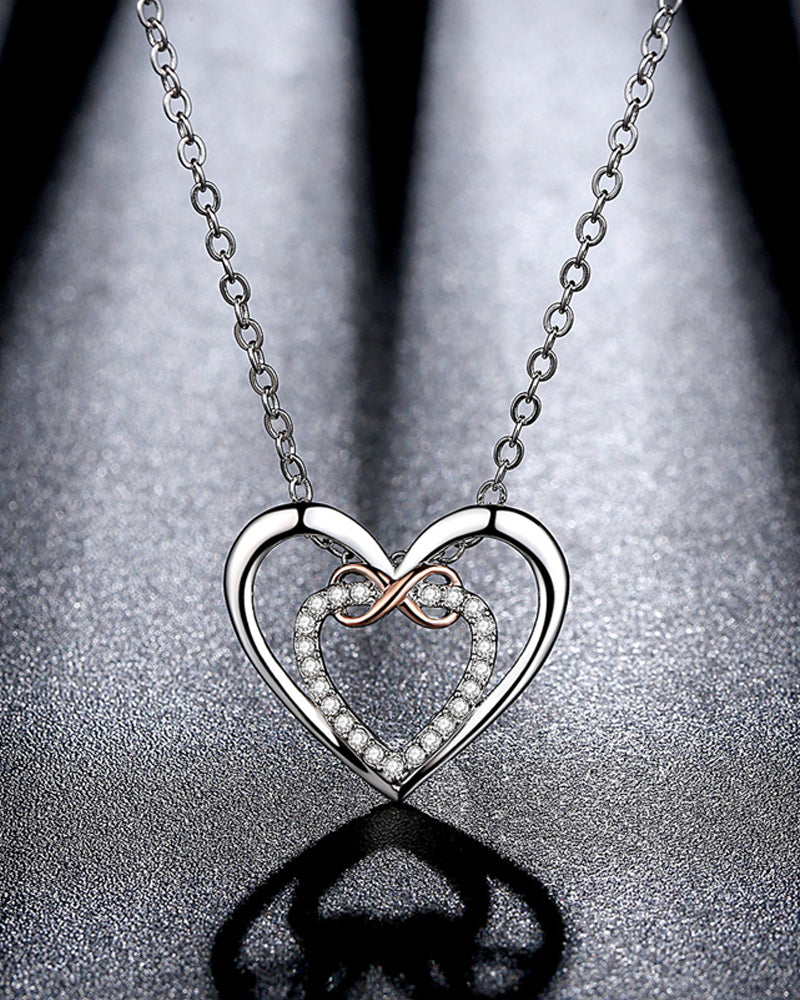 Twee harten Infinity ketting