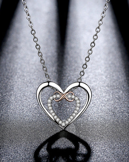 Twee harten Infinity ketting