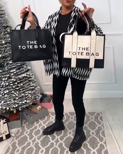 Modieuze draagtas met twee kleuren stiksel