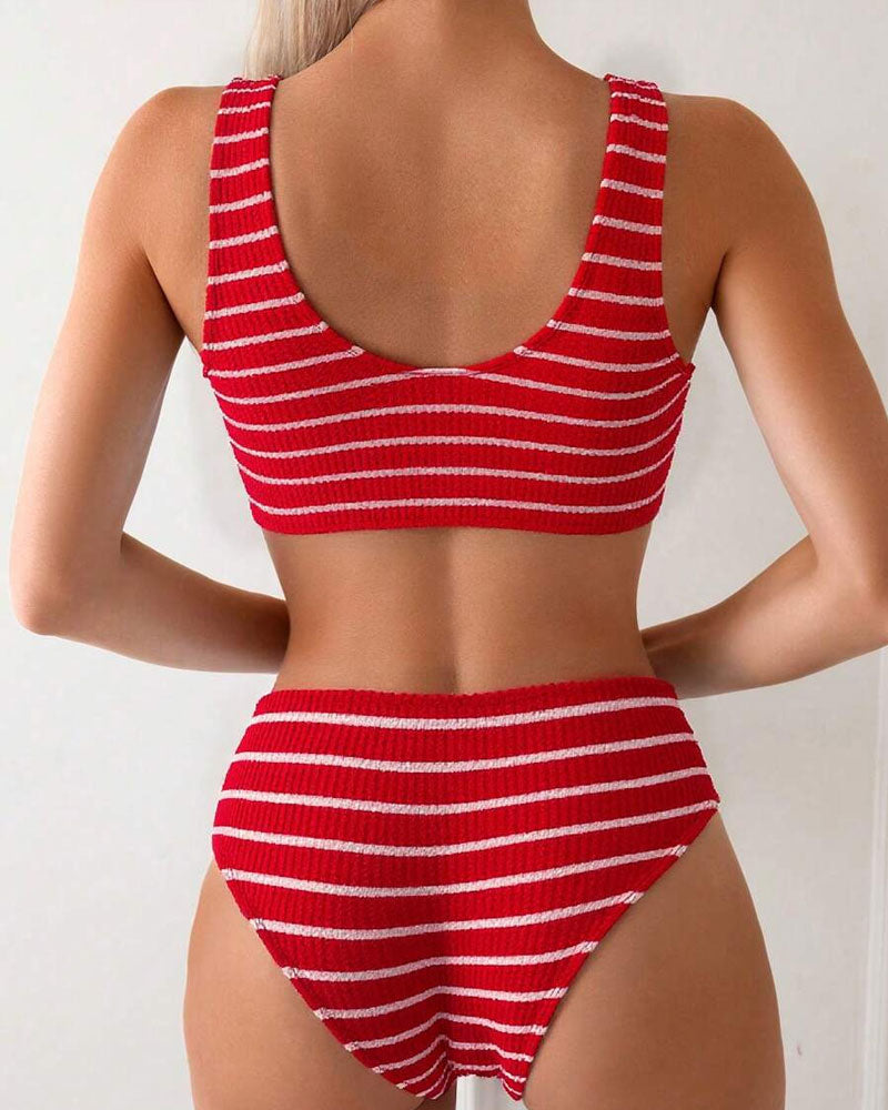 Badpak Sexy Push-Up Gestreept Vakantie Tweedelig