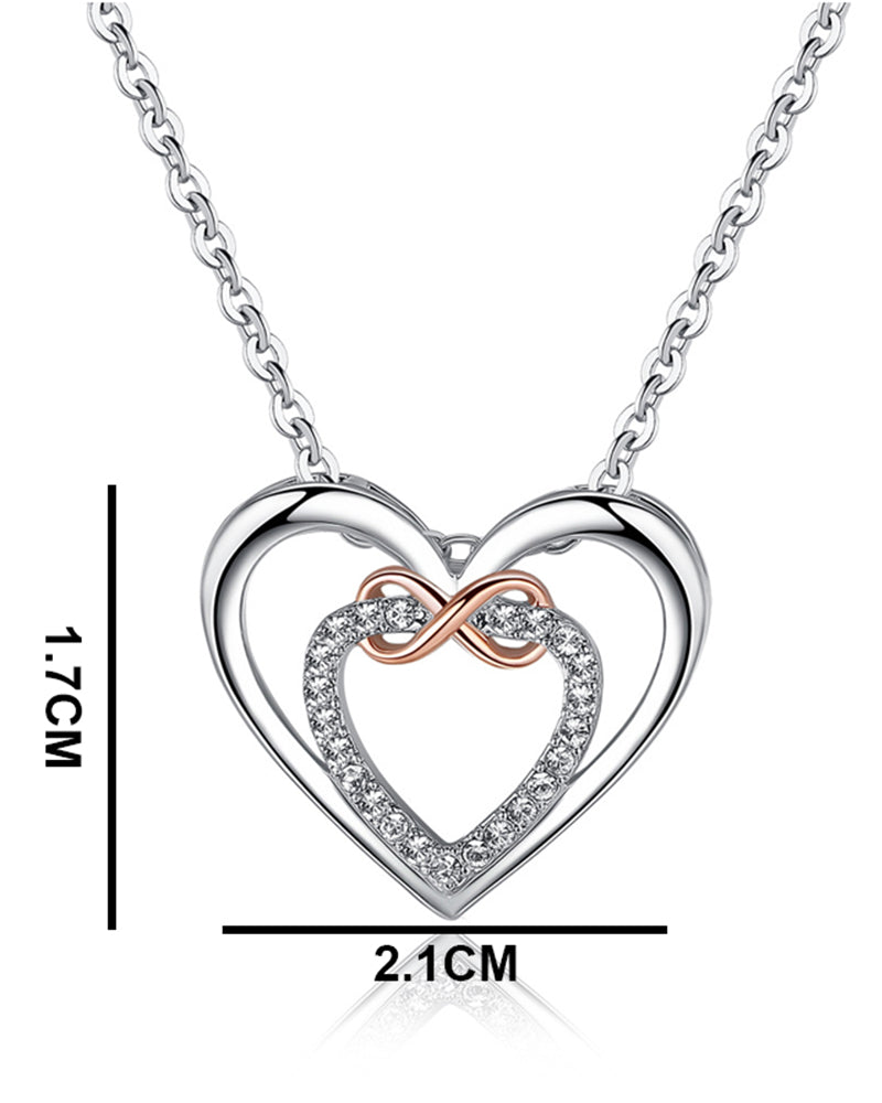 Twee harten Infinity ketting