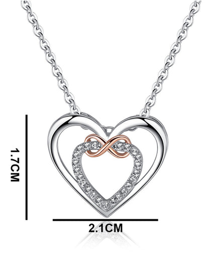 Twee harten Infinity ketting