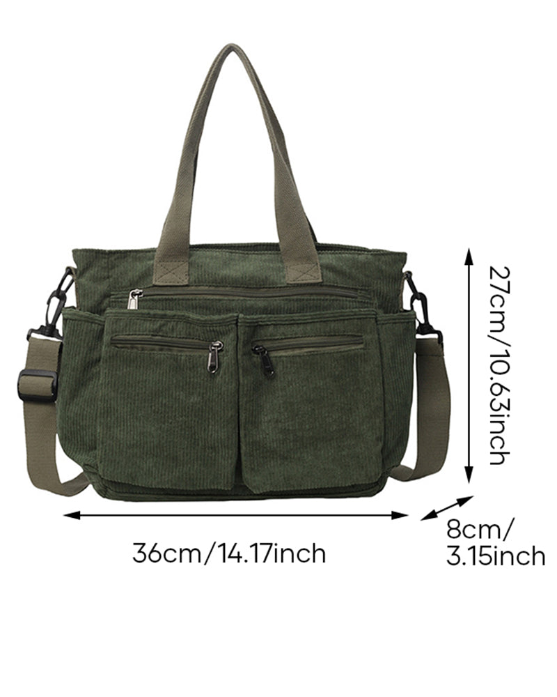 Effen kleur corduroy tas