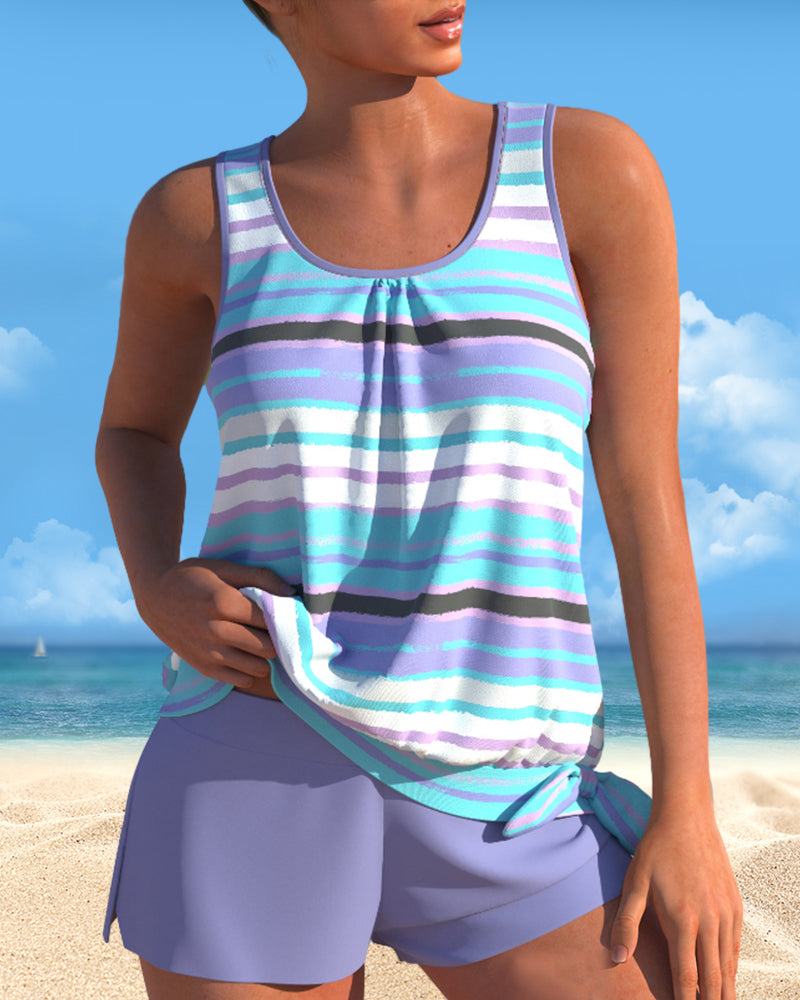 Tankini's met U-hals-streepprint