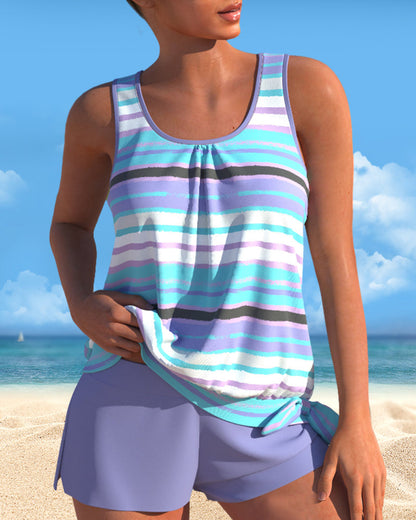 Tankini's met U-hals-streepprint