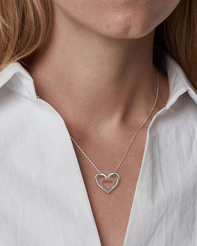 Twee harten Infinity ketting