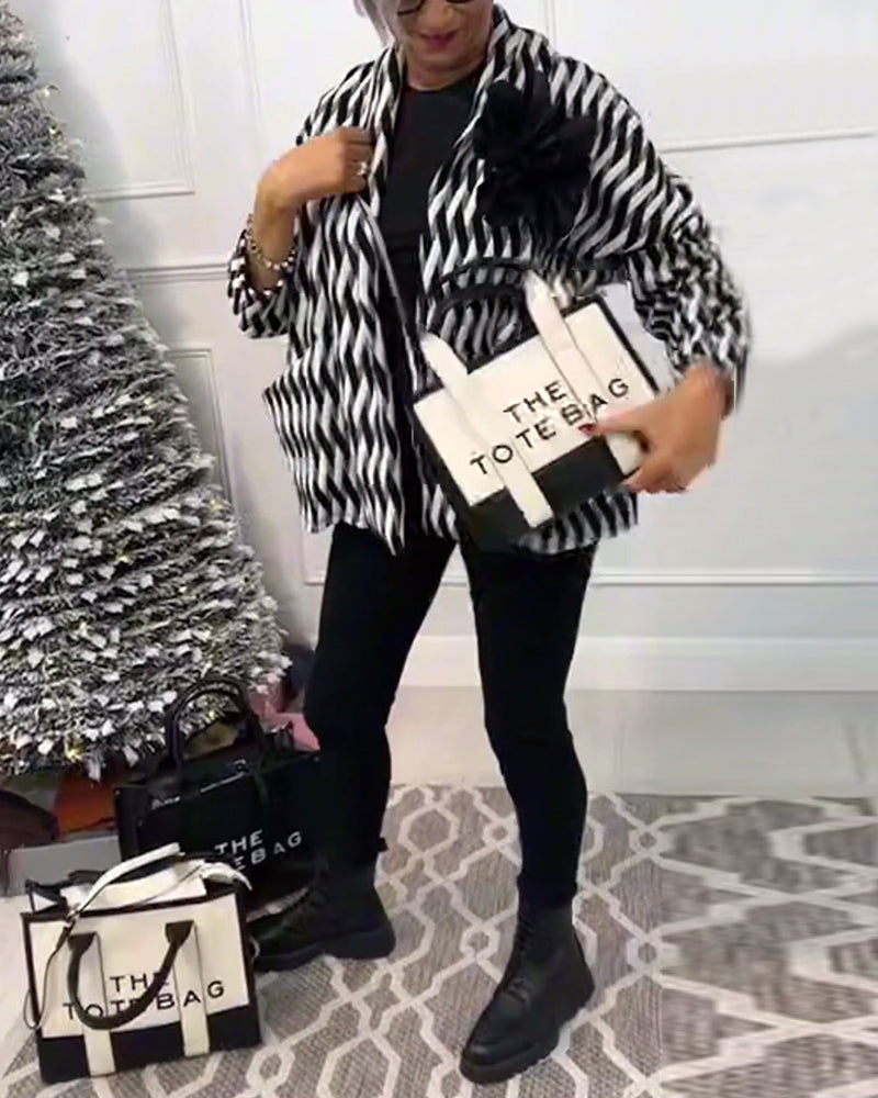 Modieuze draagtas met twee kleuren stiksel