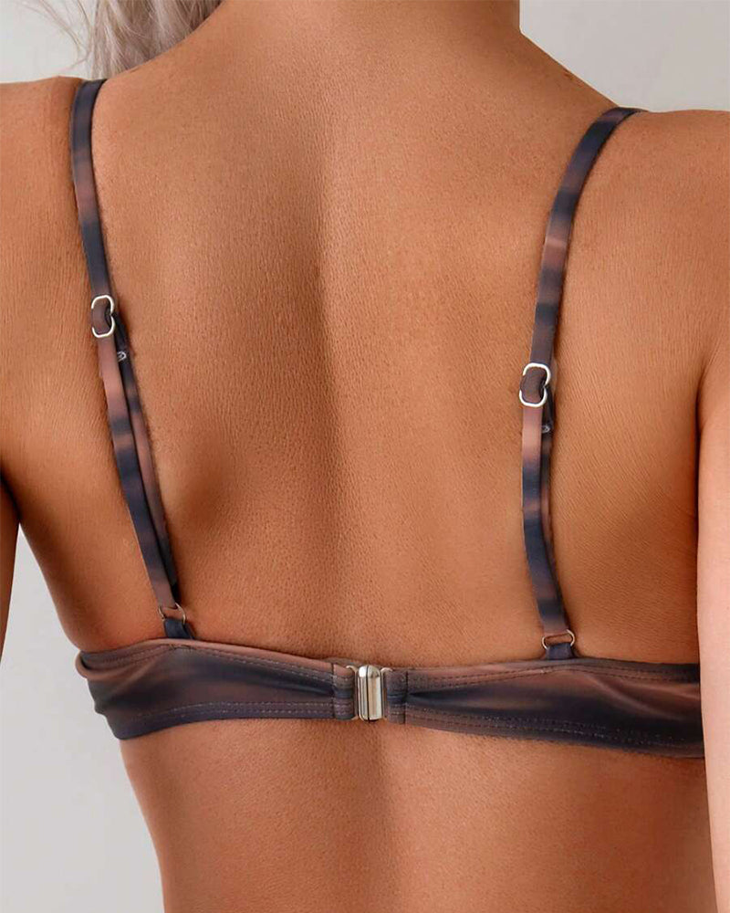 Bikini Retro Kleurverloop Geplooid Sexy