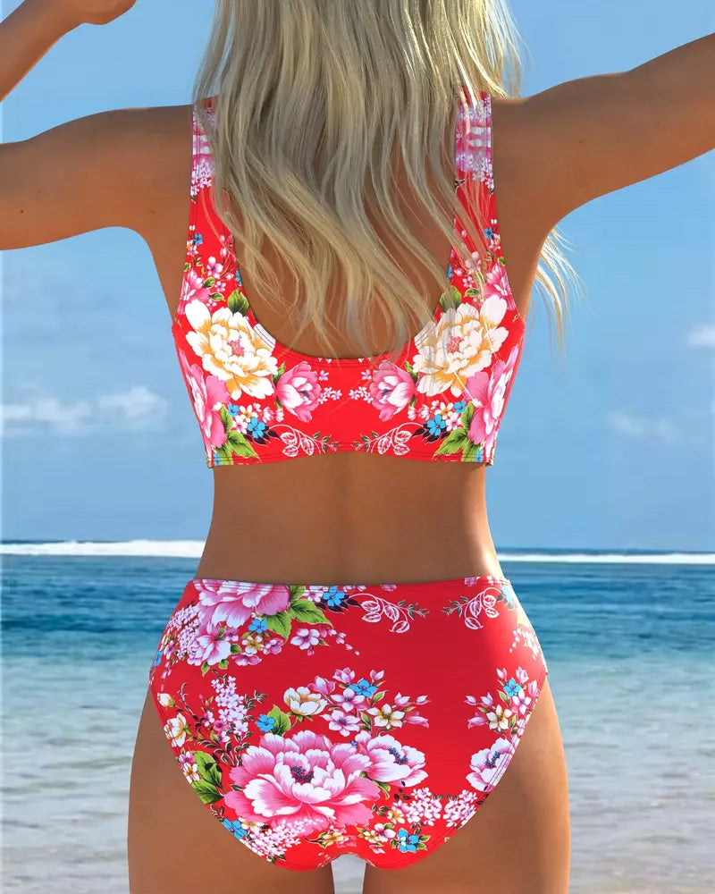 Bikini Twee - delig Strand Vlechtenprint