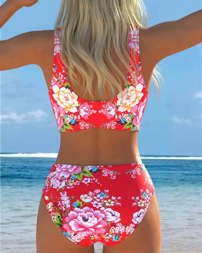 Bikini Twee - delig Strand Vlechtenprint